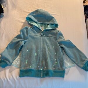 Disney girls Frozen Elsa zipper hoodie jacket with cape size 4